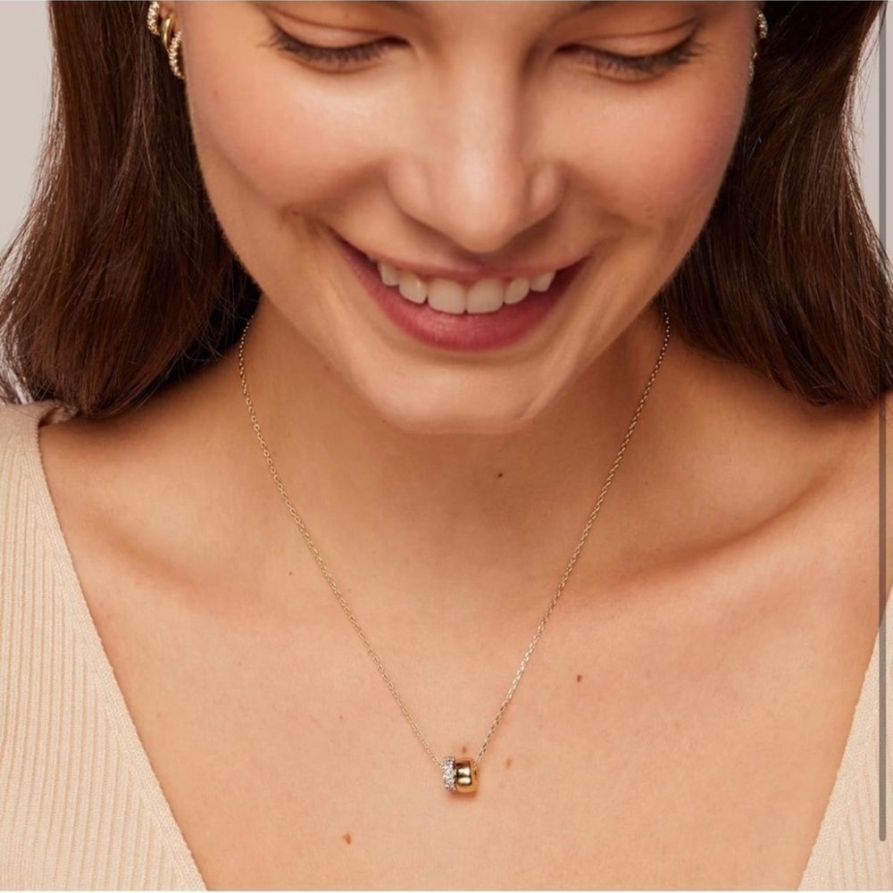 14k Gold Plated Rondelle Pendant Necklace